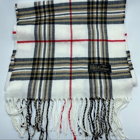 Accessories - Cashmere scarf made in England Burberry inspired